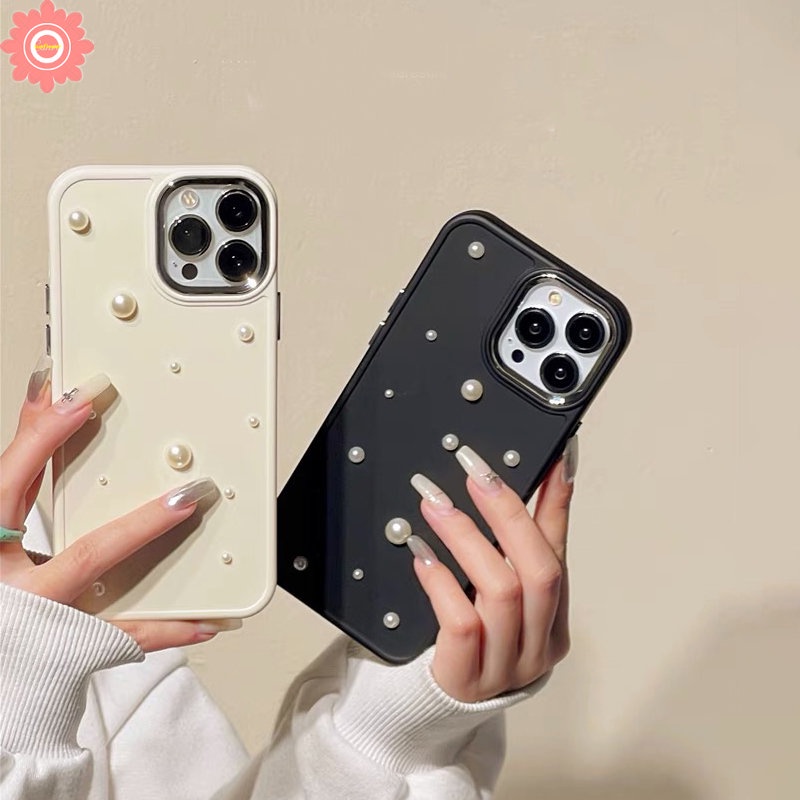 IPHONE Casing Electroplate Mewah Kompatibel Untuk Iphone11 13 14 12 Pro MAX 7plus 8plus 14 7 8 Plus XR X XS MAX 3D Mutiara Romantis Langit Berbintang Plating Tahan Guncangan Casing Belakang TPU Lembut