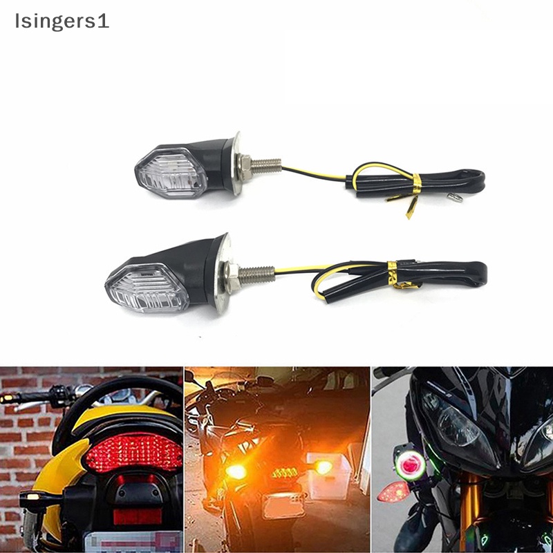 [lsingers1] 2x Motor Universal 1LED Amber Turn Bike Indikator Sinyal Lampu Blinker Butik