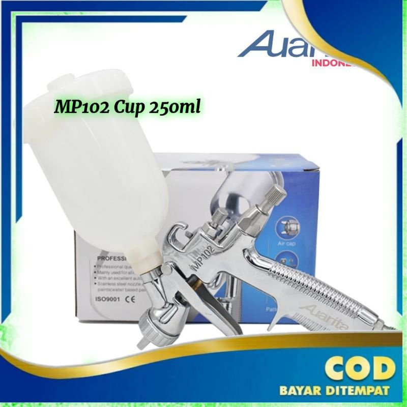 Spray Gun Auarita MP102 Mini LVMP ORIGINAL Berkualitas Nozzle 0,8 1,0 1,2mm Cup 250ml