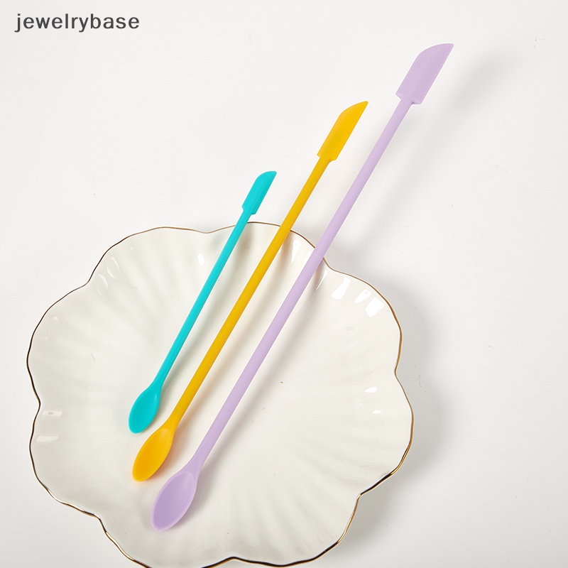 [jewelrybase] 3pcs Spatula Set Alat Silikon Spatula Mini Dual-Ended Scraper Beauty Dengan Sendok Butik