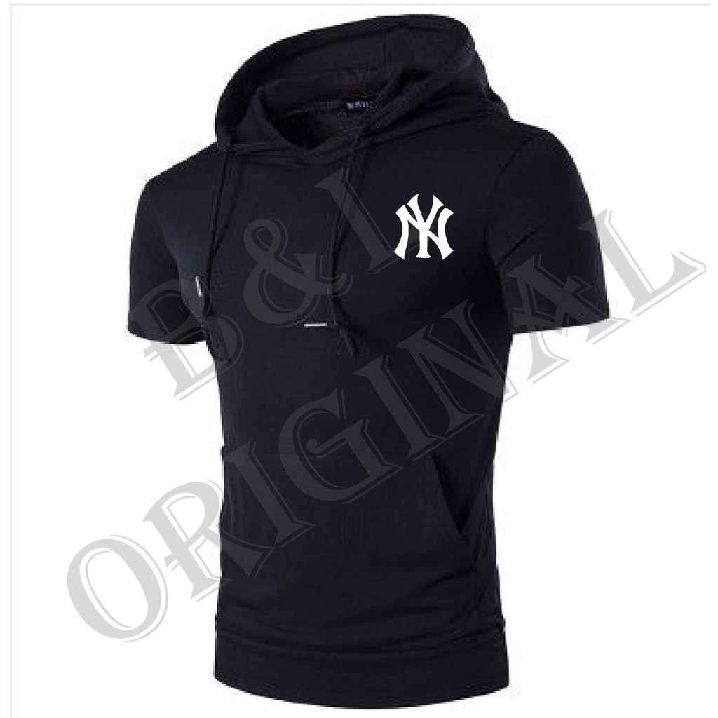Bisa Bayar Di Tempat/ BS COD HOODIE SWEATER NY JAKET FAHION PRIA TANGAN PENDEK//GOOD QUALITY