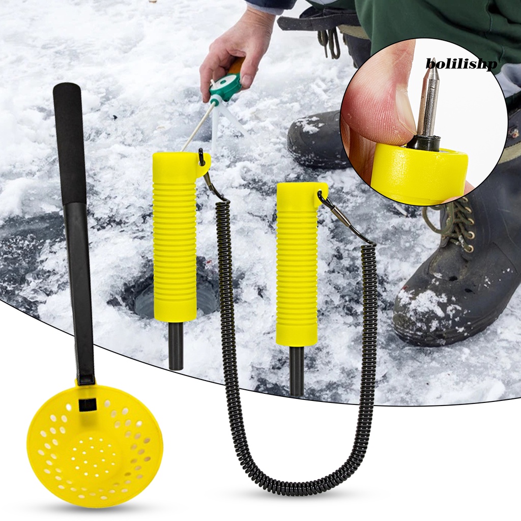 Bo-fishing Ice Pick Non-slip Pegangan Ulir Dapat Digunakan Kembali Profesional Stainless Steel Pemecah Es Universal Alat Musim Dingin Luar Ruangan Es Memancing Ditarik Ice Pick Perlengkapan Memancing