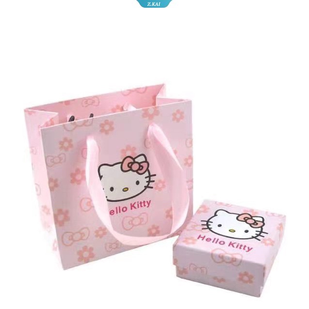 Hellokitty Paper Pink Packaging Kawaii Doll Jewellery Box Gift Kotak Kemasan Pink Perhiasan Wanita Kalung Mainan Gift Box [ZK]