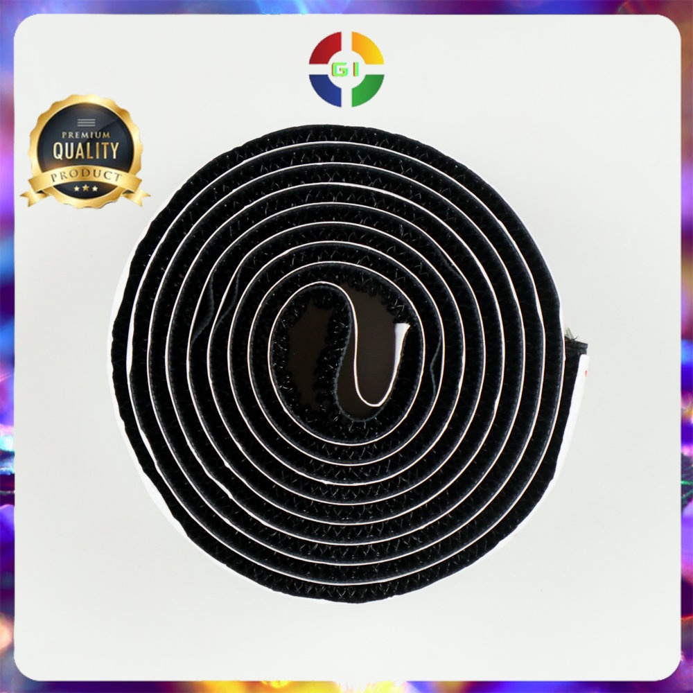 Lakban Velcro Hook and Loop Magic Nilon Sticker 1 Meter 50 mm Black