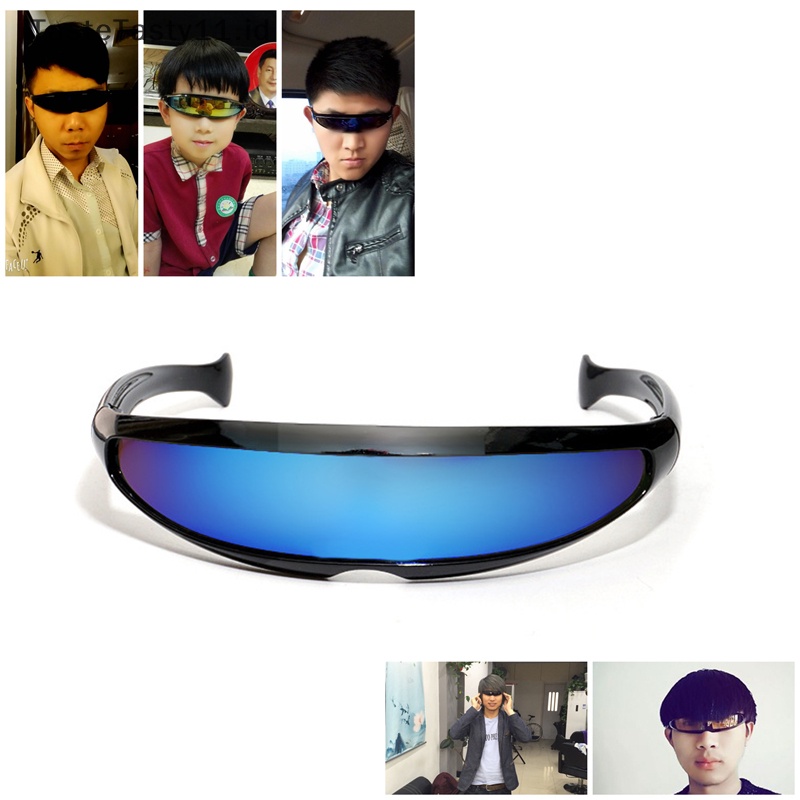 Tastetasty Personality Sunglasses Mercury Lens Kacamata Laser Mengemudi Perjalanan Tahan Angin.
