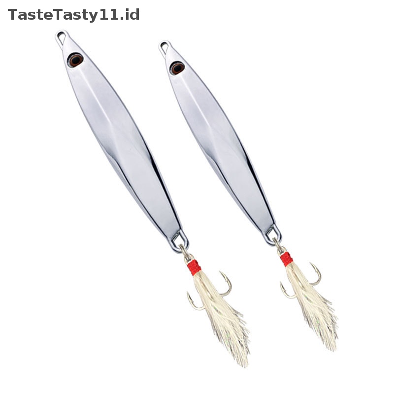 Tastetasty 1pc Umpan Pancing Laut Warna Silver 20g 30g 40g 60g 80g 100g 120g Jigging Lure Metal Fishing Lure Umpan Air Asin.