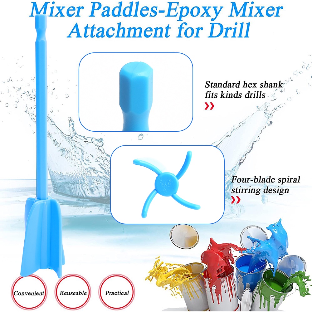 Epoxy Resin Stirring Paddle/Kepala Pengganti Aksesori Mixer Elektrik/Batang Pengaduk Cat Plastik Untuk Cairan &amp; Pigmen Campuran/Alat Membuat Perhiasan DIY