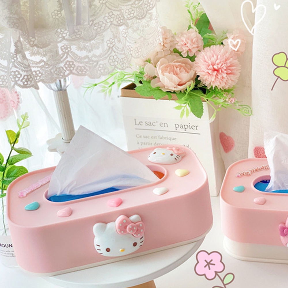 Tissue Kotak Tisu Meja Hidup Kreatif Kartun Hellokitty Cinnamoroll Melody Tempat Penyimpanan Kertas Laci Kotak Serbet Persegi Panjang Dekorasi Desktop Kamar Tidur