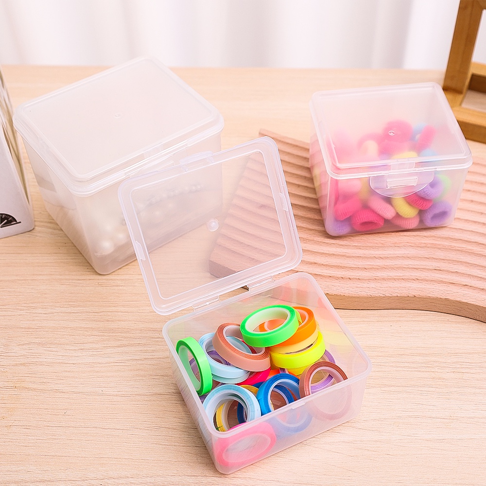 Jewelry Beads Collection Container Organizer Persegi Panjang Plastik Bening Kotak Penyimpanan Box Untuk Kosmetik Perhiasan Serbaguna Rumah StorageBoxs Transparan Dengan Tutup Storage Box