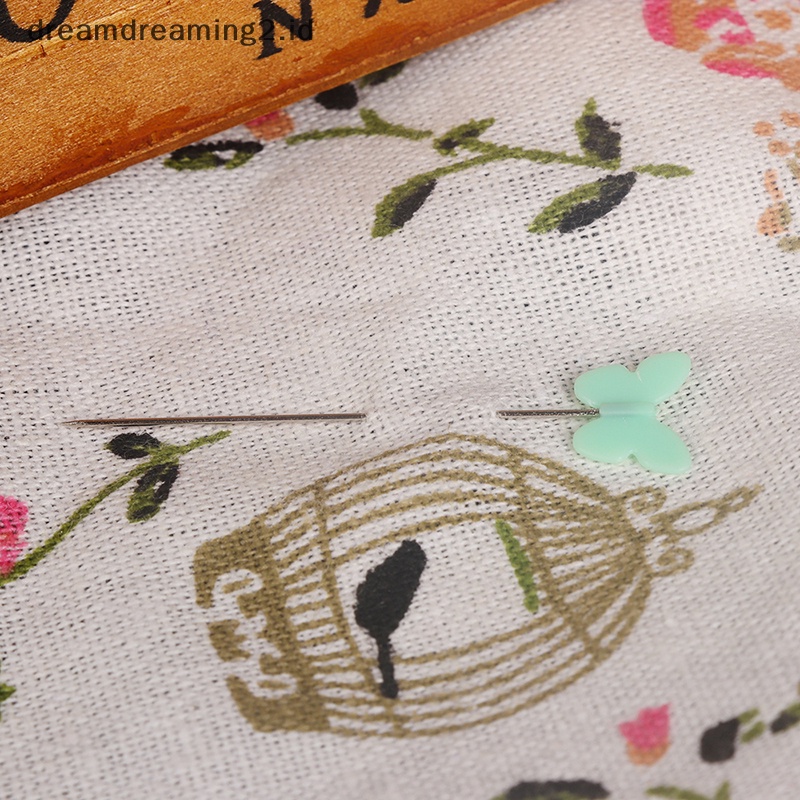 (drea) 100pcs/lot Aksesoris Jahit Pin Patchwork Dengan Kotak DIY Kancing Kepala Pin DIY//