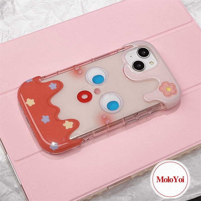 Casing Silikon Lembut Es Krim 3D Estetik Korea Kompatibel Untuk IPhone XR XS X Max 8Plus 7Plus 14 12 13 11 Pro Max8 7 Plus SE 2020 Kartun Pasangan Ekspresi Lucu Imut Penutup Belakang