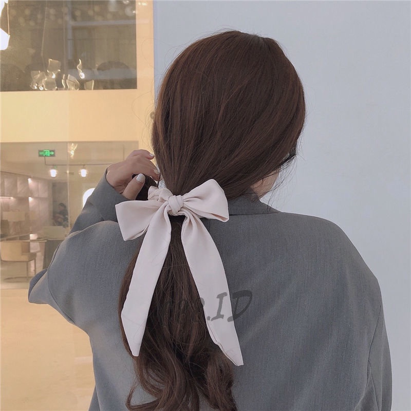 Ikat Rambut Scrunchie Model Scraf Warna Polos Bahan Satin Lembut Kunciran Karet Rambut untuk Anak Perempuan Wanita Dewasa Gaya Korea Elegan KCR 07