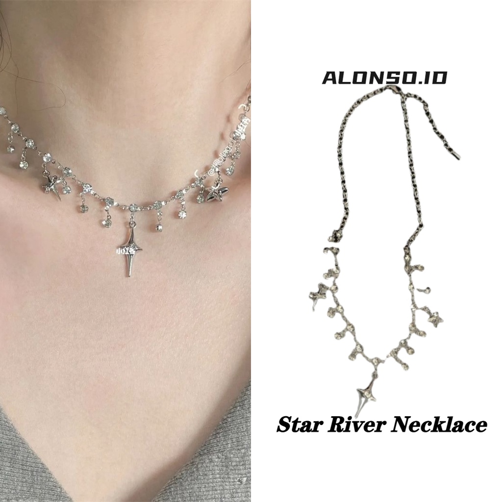 Aksesoris Kalung Sungai Bintang Mount Bintang Bertabur Marvel Rantai Tulang Selangka Temperamen Retro