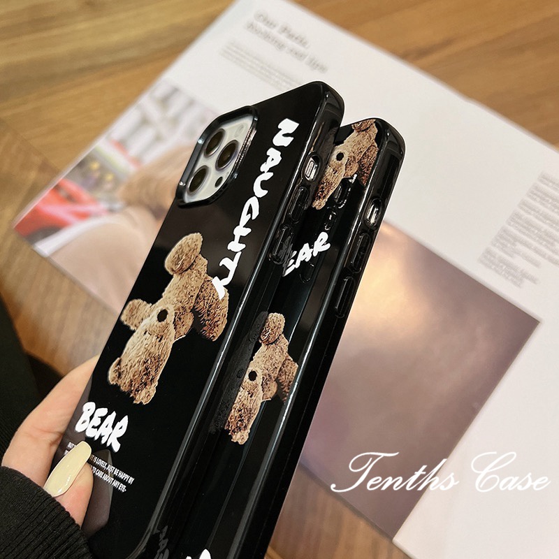 Kompatibel Untuk Iphone14 13 12 11 Pro Max X XR Xs Max8 7 6 6s Plus SE 2020 Soft Cover Terbalik Motif Boneka Beruang Casing Ponsel