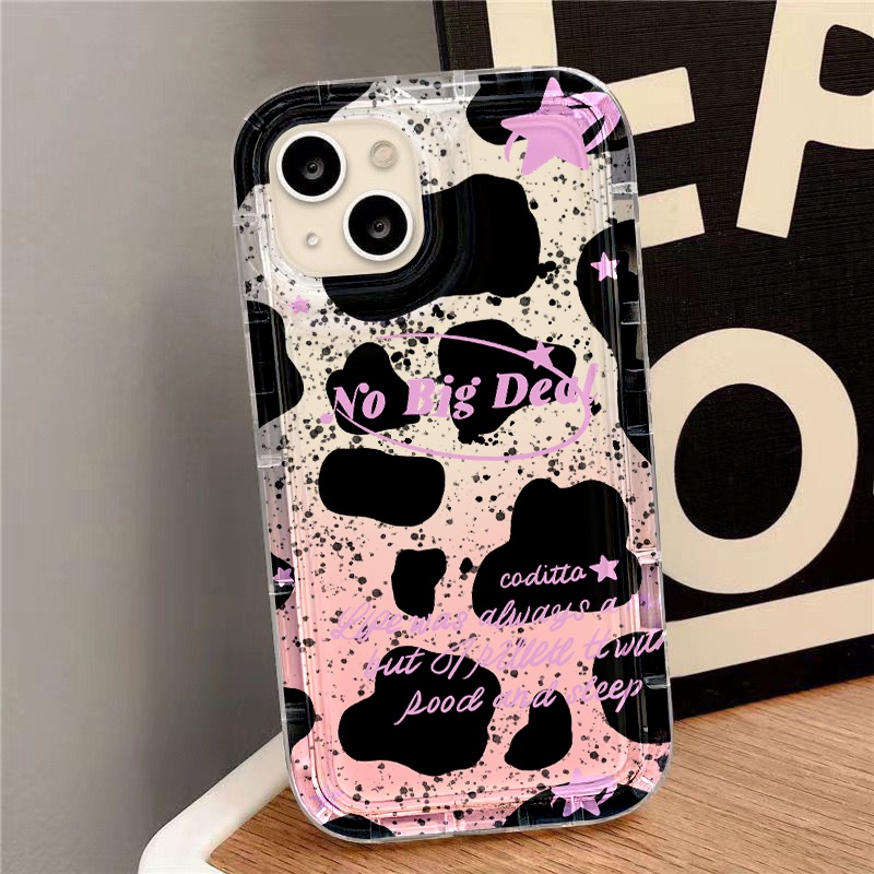 IPHONE Case Bintang Hitam Pink Kompatibel Untuk Iphone7Plus8Plus6Plus11 14 13 12 Pro MAX XR X XS MAX SE Airbag Shockproof Cover