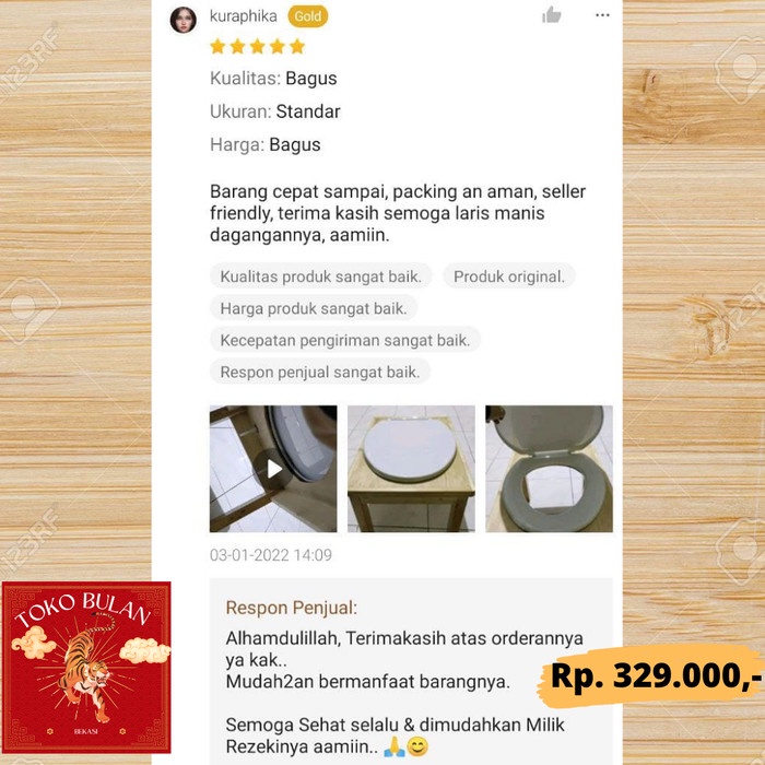 WC TOILET DUDUK KAYU CLOSET WC DUDUK KAYU PORTABLE ALAT BANTU HAMIL