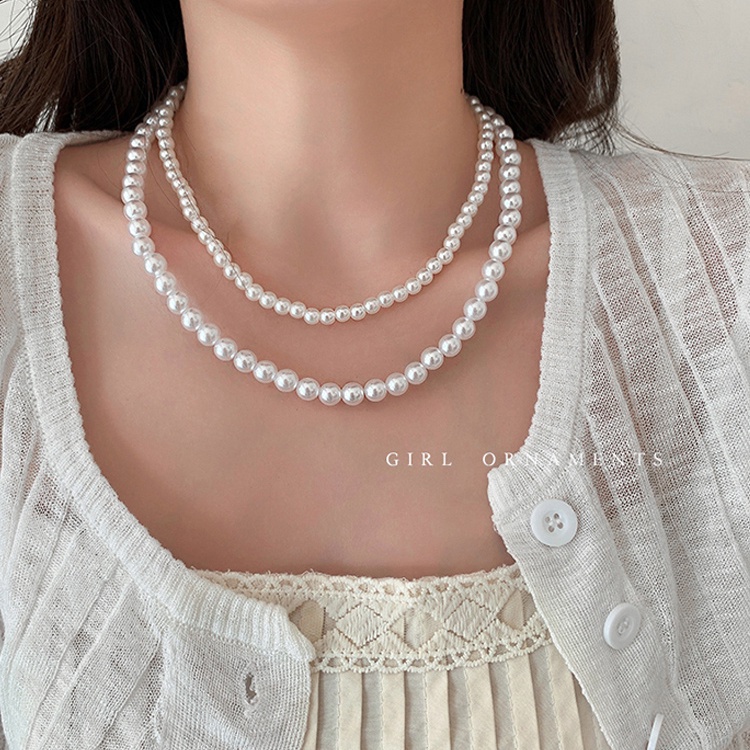 Kalung Mutiara Elegan Untuk Wanita Choker Rantai Kalung Aksesoris Perhiasan