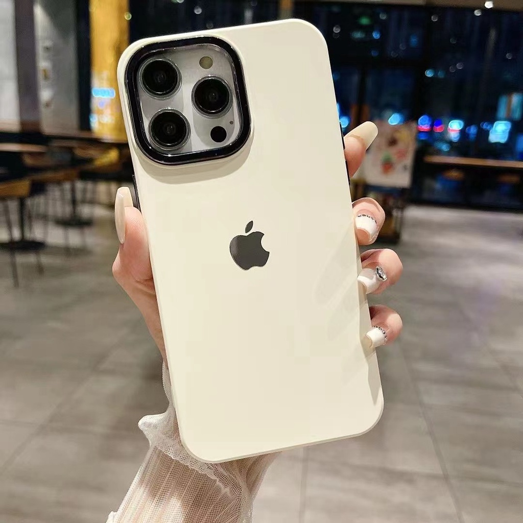 IPHONE Cairan Silikon electroplated lens loop Dengan built-in velvet soft phone case Untuk Iphone14 13 12 11 Pro Max