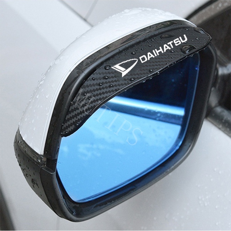 Daihatsu 2Pcs Spion Mobil Serat Karbon Visor Hujan Pelindung Alis Cover Stiker Untuk Rocky Terios Xenia Taruna Ceria Berkelas Taft Sigra Ayla Sirion