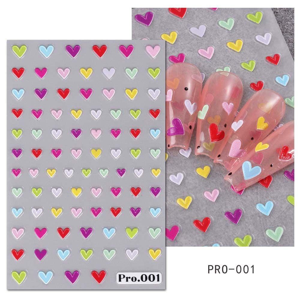 AUGUSTINA Stiker Kuku Hati Agustina Fashion Jepang Love Heart|Hiasan Paku Self Adhesive Warna