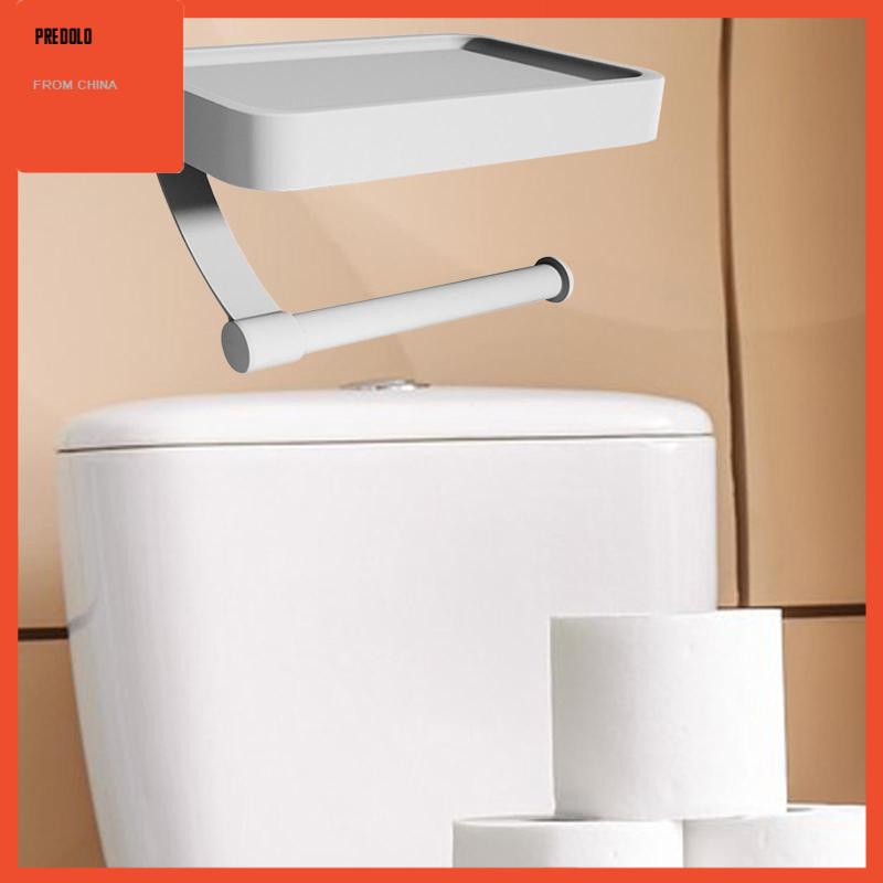 [Predolo] Paper Roll Holder Rak Aluminium Tempat Roll Toilet Multifungsi Untuk Dinding