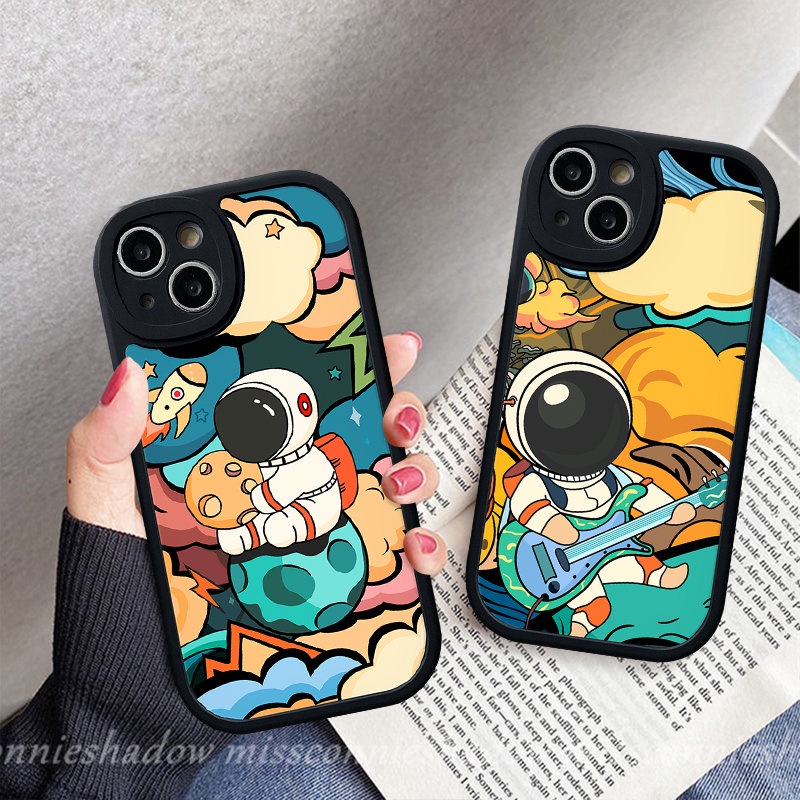 Kartun Luar Angkasa Astronot Ponsel Case Untuk Infinix Note 8panas 11main 10main 9main Cerdas 6 5panas 10s 10T 11s 10Lite Lembut Tpu Planet Astronot Cover