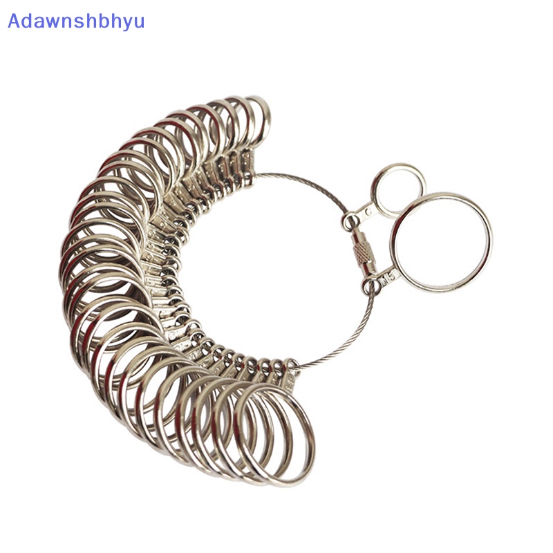 Adhyu Metal Finger Ring Gauge Sizer Membuat Perhiasan Ukuran Alat Ukur Set US EU Pria Finger Ring Sizes Gauge Set Metal Finger Measure Sizing Ukur ID