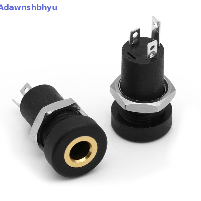 Adhyu 1Pcs PJ392A Soket Jack Audio 3.5MM 3tiang Hitam Dudukan Panel Solder Stereo Kaki Tiga Atau Empat Dengan Sekrup Internal Thread ID