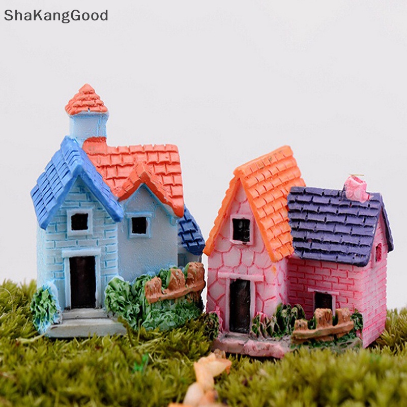 Miniatur Rumah Boneka Selip DIY House villa Woodland fairy Planter Taman Dekorasi Rumah SKK