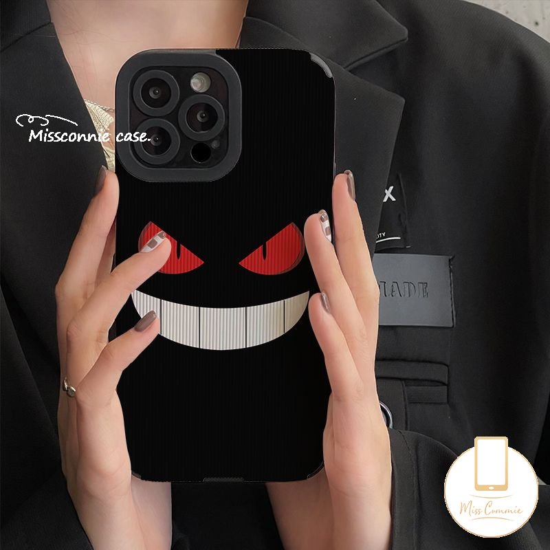 Casing Kompatibel Untuk iPhone 7Plus 14 11 12 13 Pro MAX X7 8 Plus XR XS MAX Tekstur Kulit Simple Mewah Kartun Ekspresi Lucu Shockproof Silicon Tpu Soft Case Cover