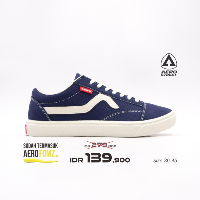 (COD) Aerostreet 36-45 Massive Low Navy - Sepatu Sneakers Casual 21AA30 - 37