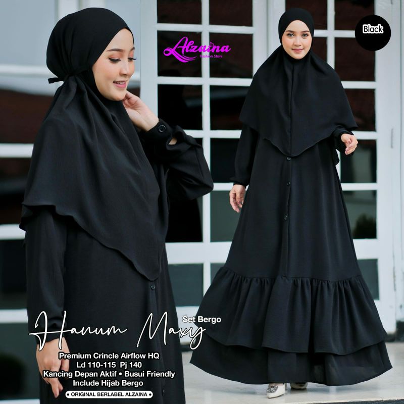 HANUM SYARI free Hijab ORI ALZAINA | Busui, Crinkle Airflow Premium