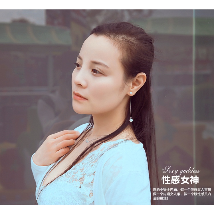 Goldkingdom Aksesoris Perhiasan Fashion Ready Stock Mutiara Rumbai Anting Anting Wanita Panjang Anting Temperamen Sederhana Satu Pasang Untuk Dipakai