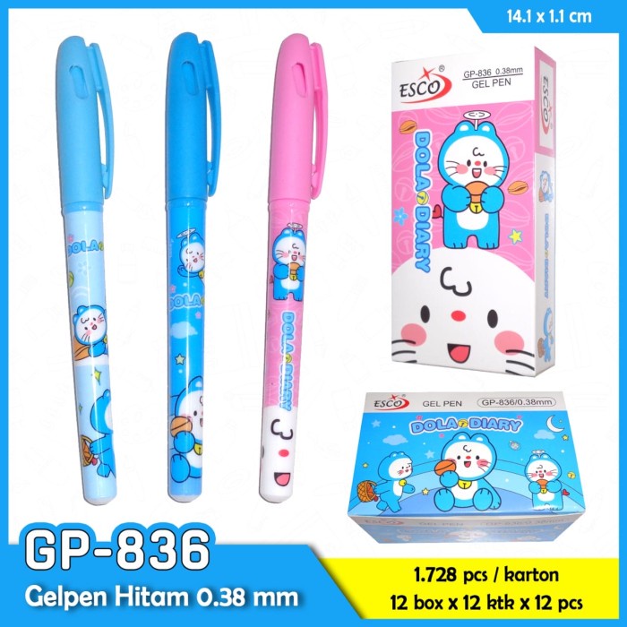 

pen gel motif dola diary isi 12 -zilong