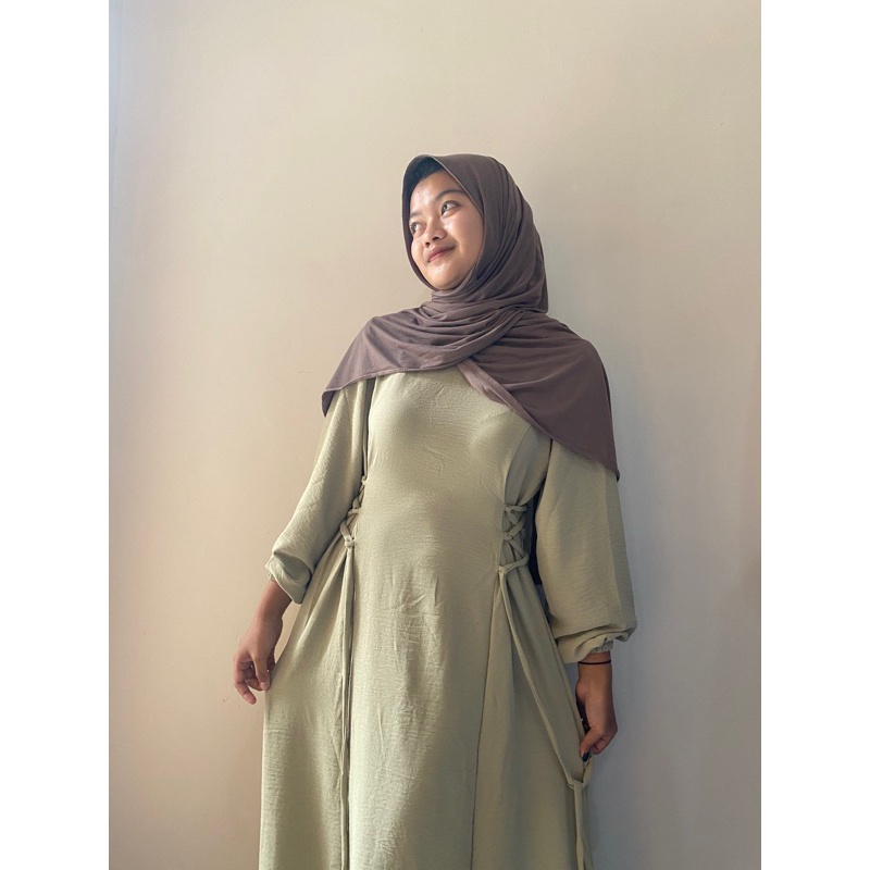 𝐏𝐆𝐌𝐓 • ROSETTA DRESS CRINKLE AIRFLOW TALI KEPANG GAMIS WANITA