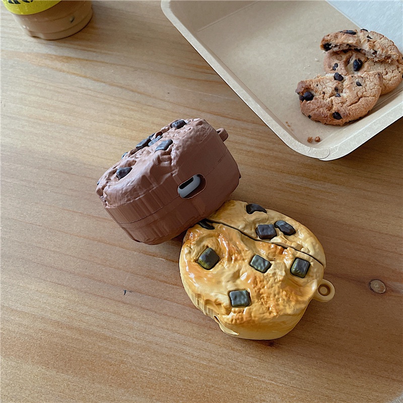 3d Cokelat Cookie Berbentuk Silikon Lembut Anti-Jatuh Bluetooth Earphone Pelindung Untuk Airpods1 2 3 Pro i12 inpods 12 13 Pro i13 Airpods3 TWS Case Cover