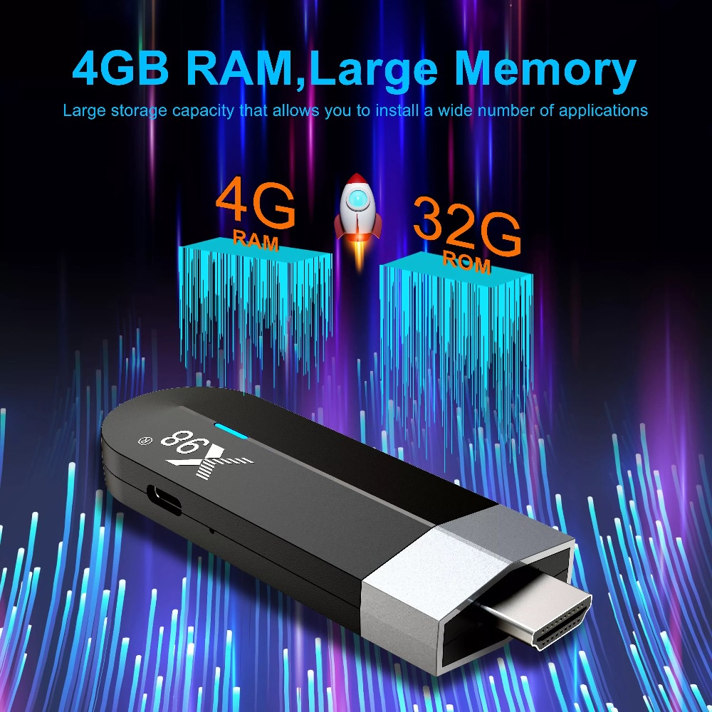 AKN88 - X98 S500 - Android OS Smart TV Stick 4K UHD - RAM 4GB ROM 32GB