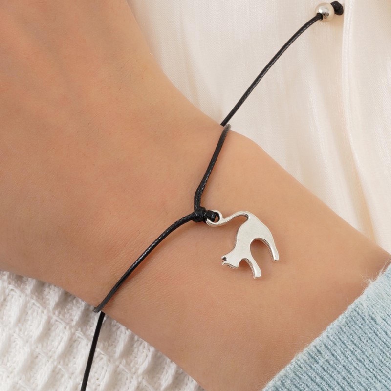 Gelang Pesona Kucing Hewan Yang Indah Untuk Pria Wanita Best Wishes Cat Jewelry Adjustable Animal Cat Lover Gift With Card