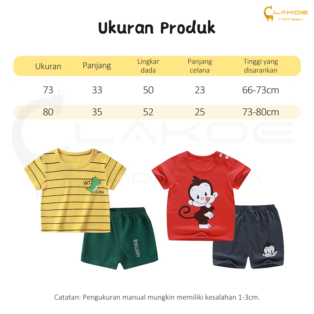 Lakoe setelan anak/Piyama Baju Tidur Pendek Jumper Anak Bayi Setelan Baju Anak  0-5 TAHUN