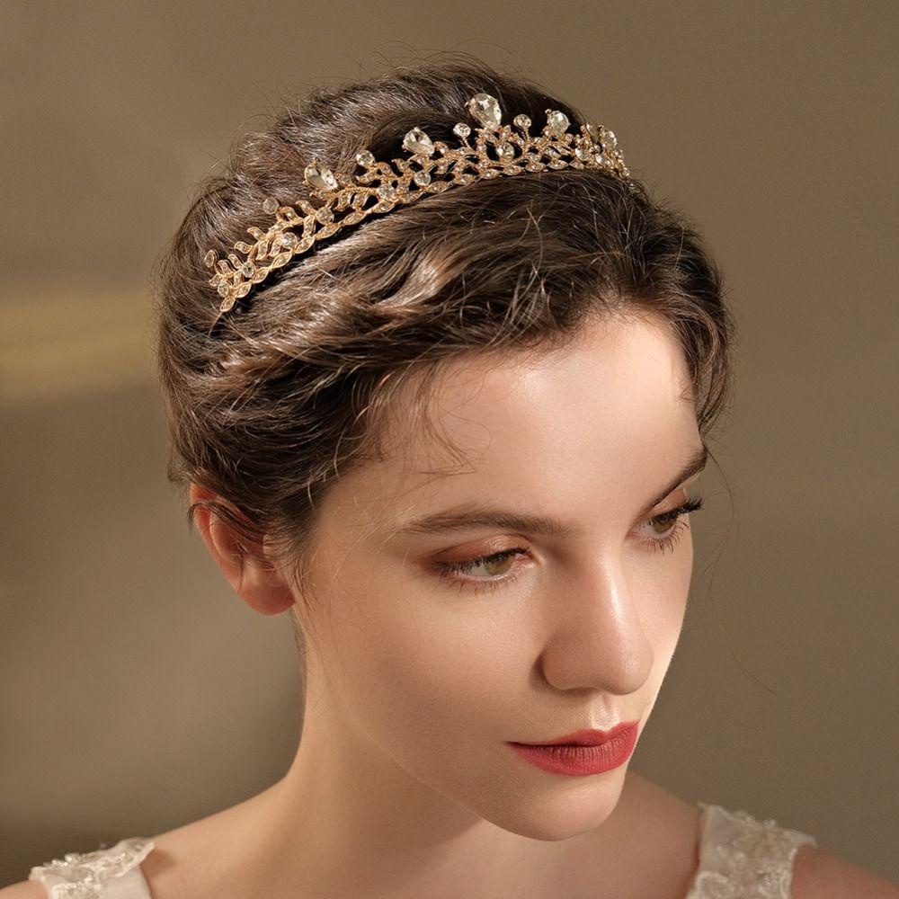 Needway   Baroque Kristal Tiara Hiasan Rambut Temperamen Gadis Hadiah Perhiasan Rambut Pernikahan Alloy Bar Mitzvah Mahkota