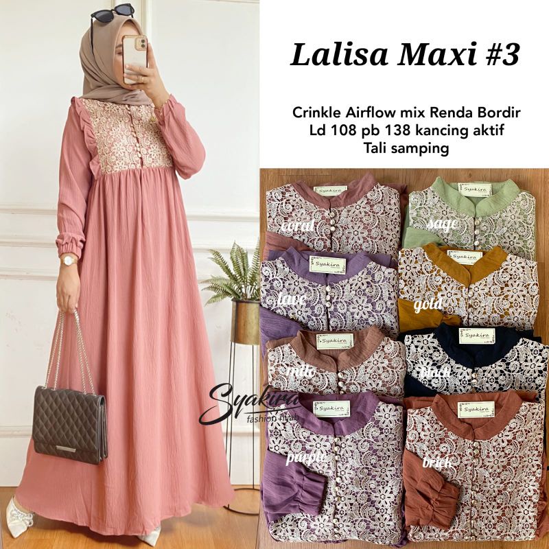 LALISA Maxi #3 ORI SYAKIRA | Crinkle mix Renda