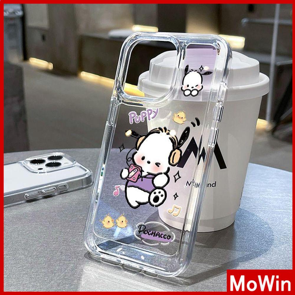 Mowin - For iPhone 14 Pro Max iPhone Case High Clear Acrylic Hard Case Plated Button Shockproof Deep Cute Funny Puppy Compatible with iPhone 13 Pro max 12 Pro Max 11 xr 7Plus 8Plus