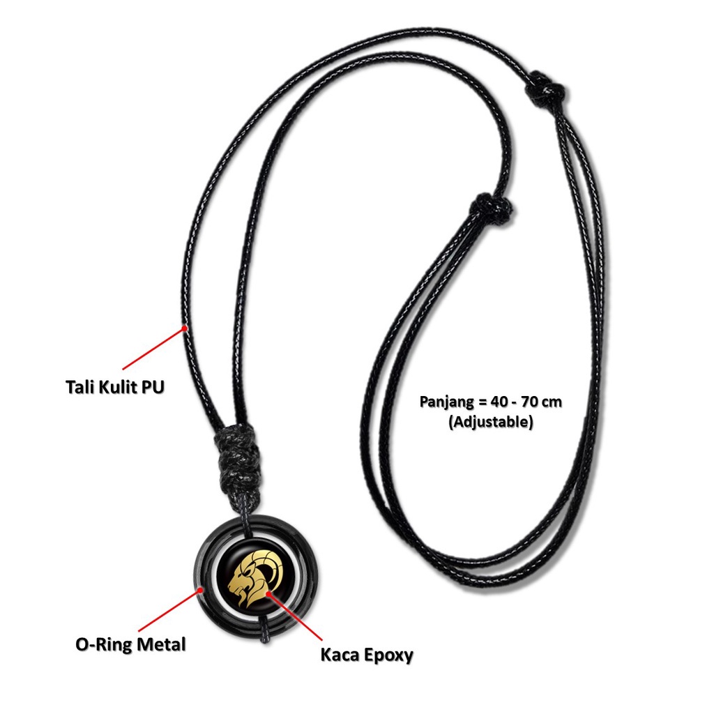 Kalung Liontin Cincin Manik Bulat Simbol Zodiak Gold 12 Horoscope Zodiac Tali Kulit Kepang Aquarius Capricorn Cancer Leo Sagittarius Gemini Virgo Pisces Libra Taurus Aries Scorpio