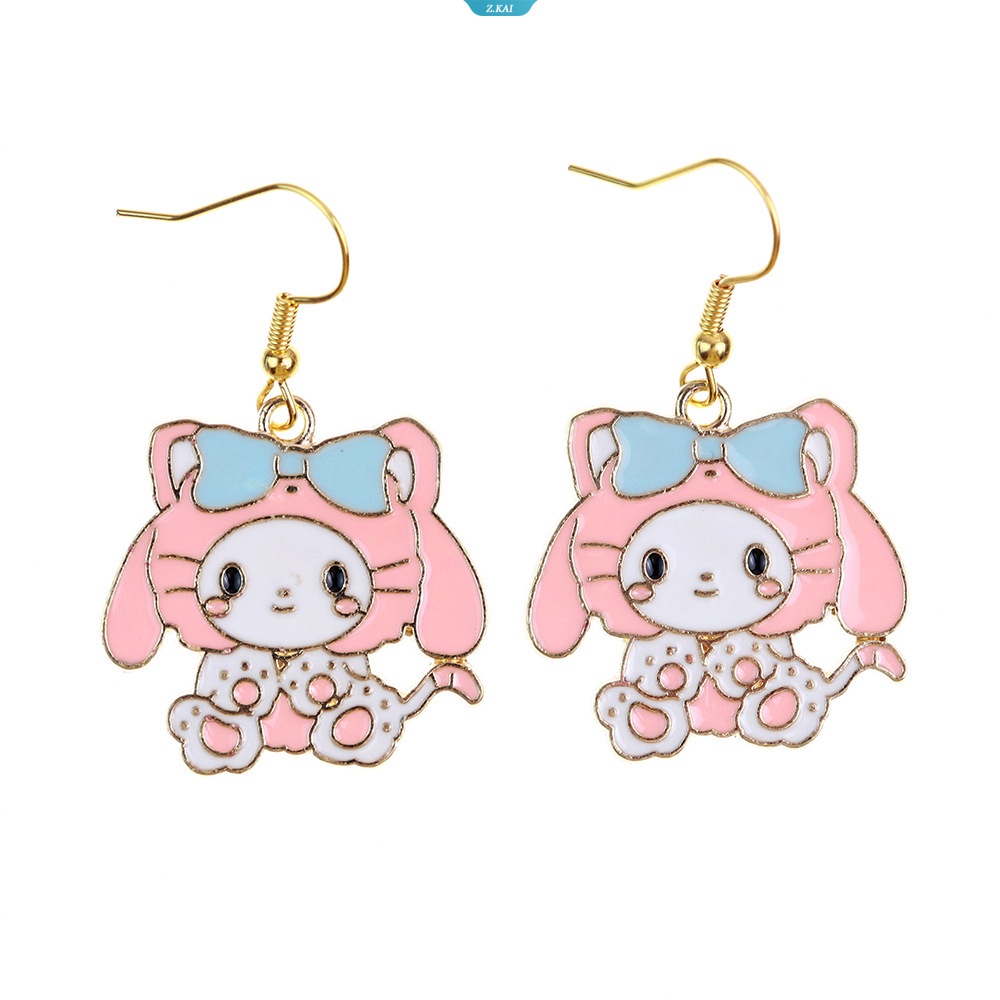 Kartun Hewan Enamel Logam Anting Liontin Kuromi My Melody HelloKitty Pochacco Cinnamoroll Earring Charm Pendant Anak Wanita Aksesoris [ZK]