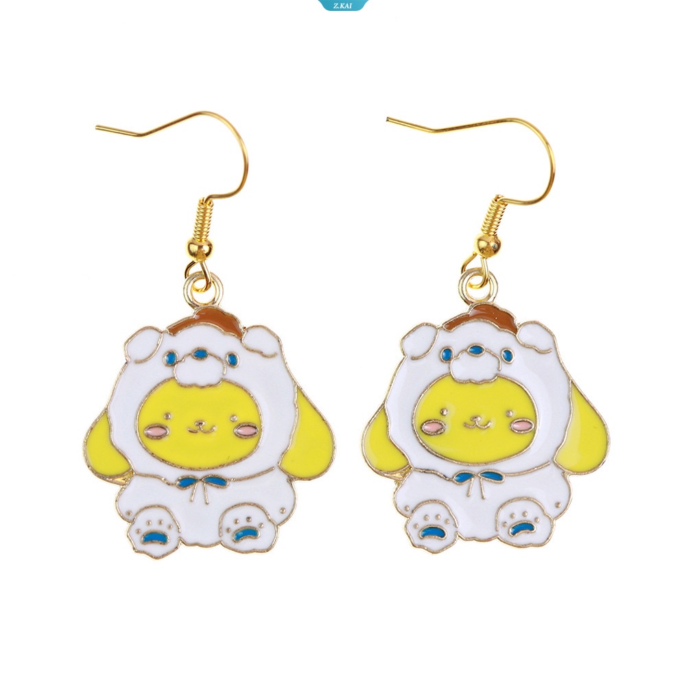 Kartun Hewan Enamel Logam Anting Liontin Kuromi My Melody HelloKitty Pochacco Cinnamoroll Earring Charm Pendant Anak Wanita Aksesoris [ZK]