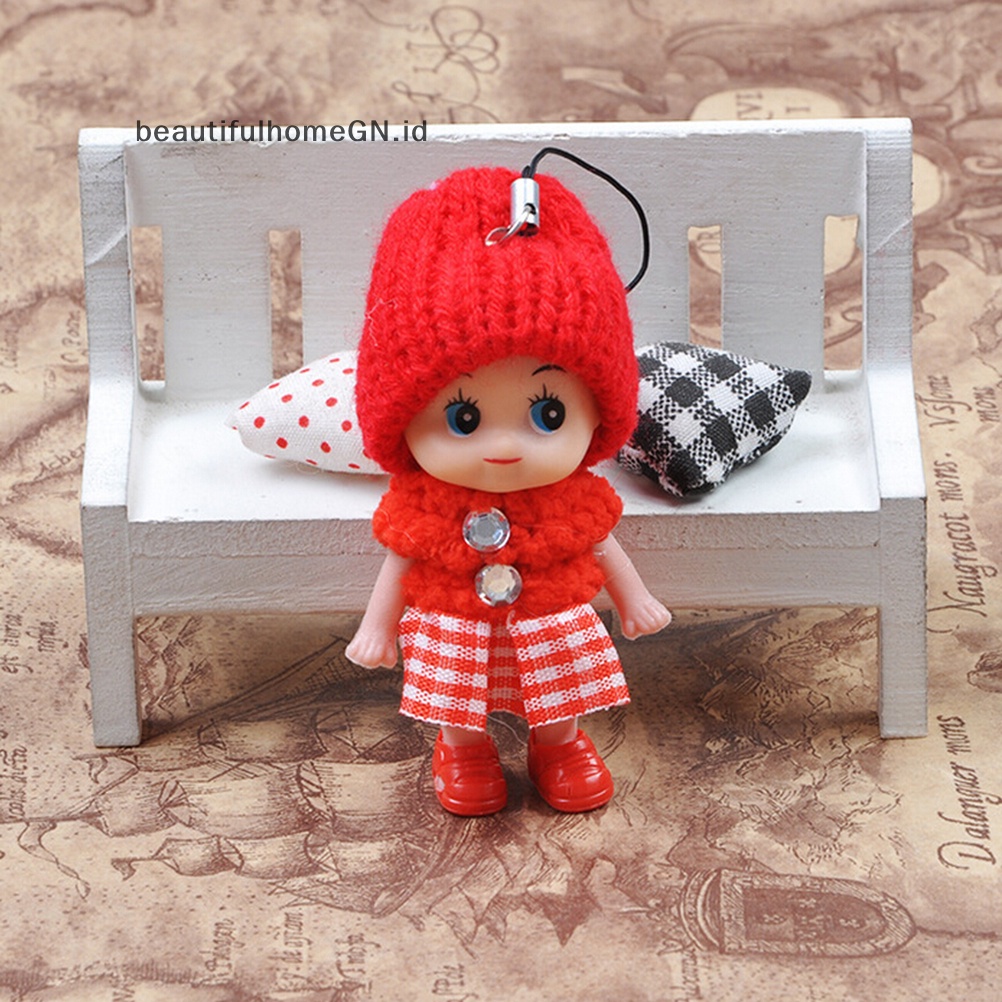 {Cantik} 1pcs Boneka Bayi Lembut Interaktif Boneka Mini Telepon Gantung Mainan Anak Anak 8cm~