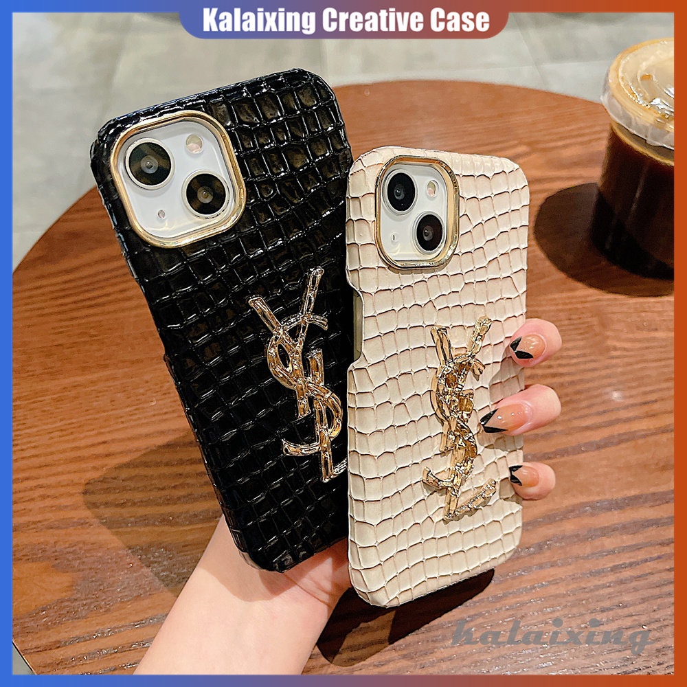 IPHONE Sl Casing Hp Bahan Kulit Logo Metal Untuk Iphone14 13 Pro Max 11 Pro Max 12 Pro Max Xs Max Xr 78 Plus Cover
