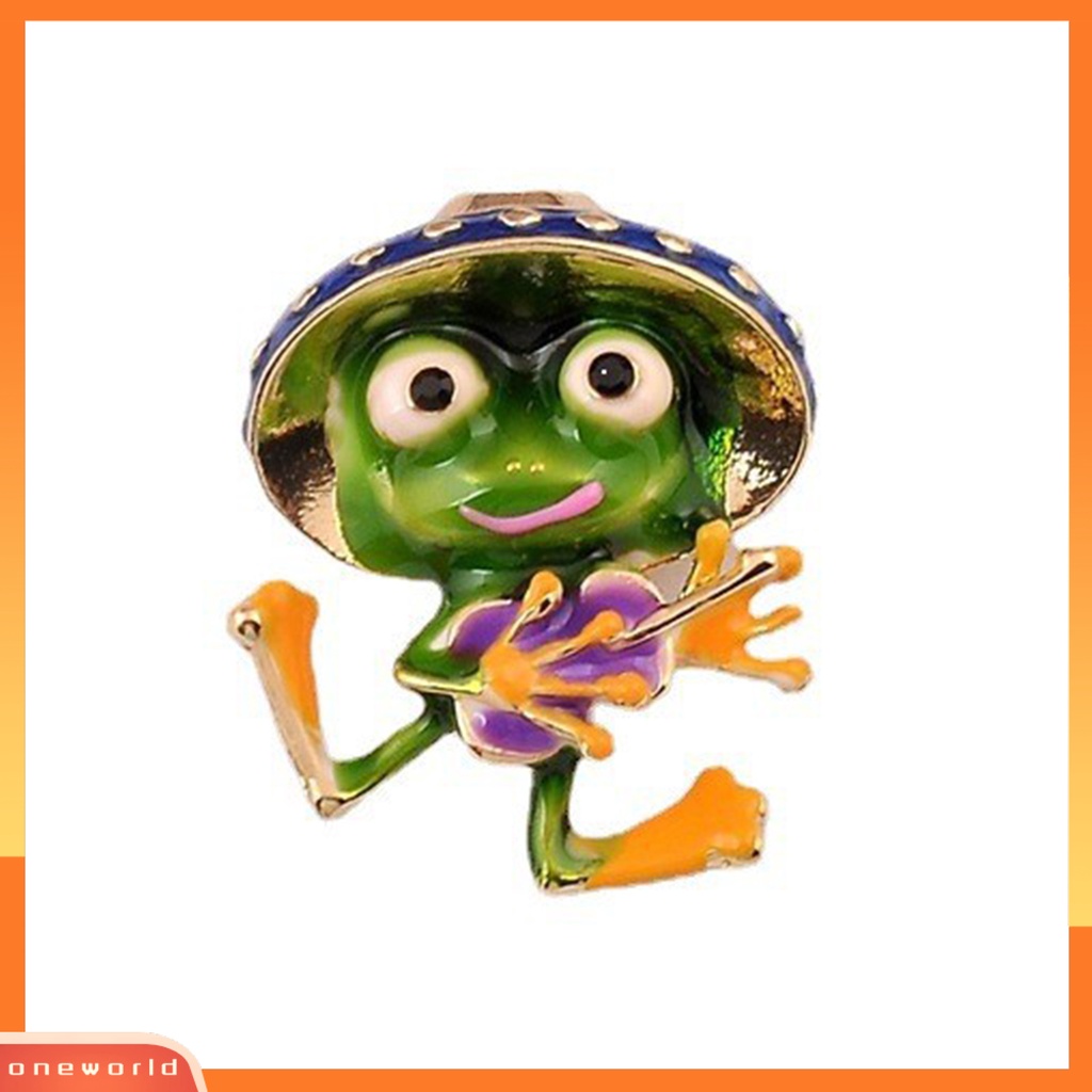 [ONE] Bros Pin Lucu Kartun Hijau Kecil Katak Pangeran Geometris Tiga Dimensi Dekoratif Berdandan Hadiah Pria Wanita Mantel Kerah Pin Perhiasan Aksesori Busana