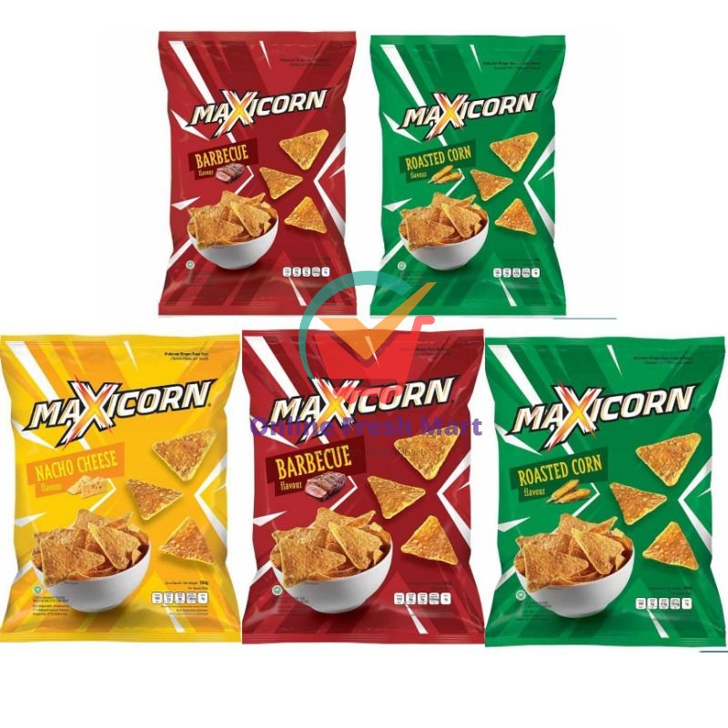 

MAXICORN Keripik Tortilla Roasted Corn bbq keju besar kecil