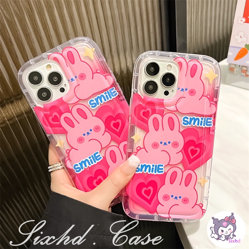 Untuk Redmi 12 12C 10C 11A 10A 9C 9T 9A A2 A1 Note 12 11 11s 10s 9s 10Pro Xiaomi 11 Lite Poco M3 X3Pro NFC Lucu Pink Love Rabbit AirBag Case TPU Lembut Shockproof Pelindung Cover